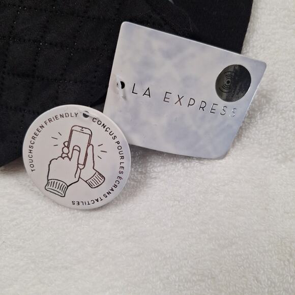LA Express Women's Blk Gloves W/Touch Screen Compatible Fingertips, M/L, NWT - Picture 4 of 5